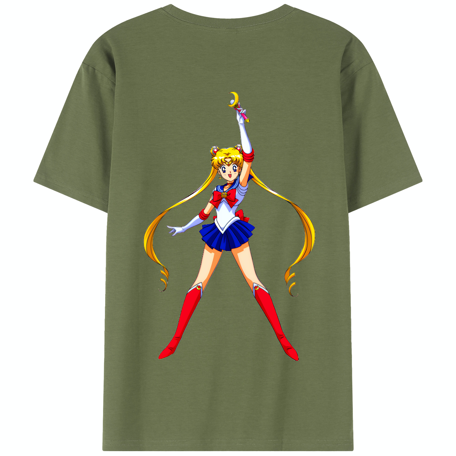 （画像用） 美少女戦士セーラームーン 月野 うさぎ つきの うさぎ Sailor Moon Tsukino Usagi 綿100％半袖Tシャツ（背面プリント）